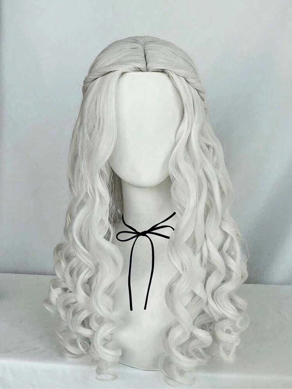 Long Platinum White Fantasy Wig Inspired by Dragon Queen
